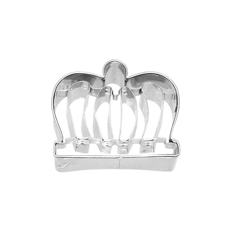 Ausstechform Krone, Ausstecher Edelstahl, 5cm, König, Diadem, Gold, Prinzessin