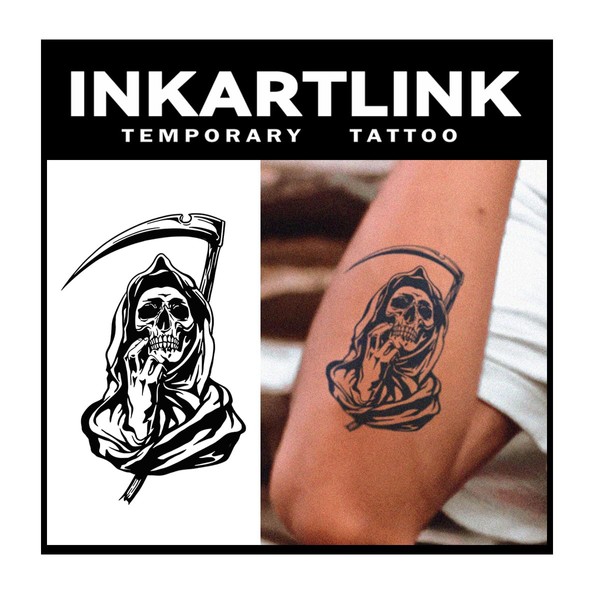 INKARTLINK Tattoo Tech, 2 Sheets Medium Semi Permanent Tattoo, Adult