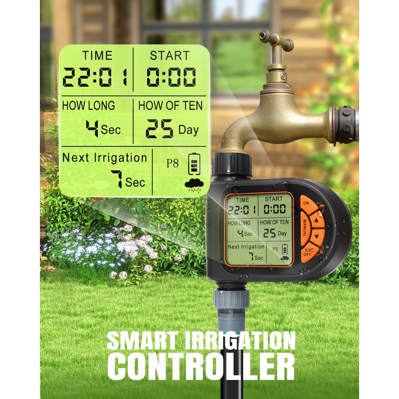 Breeze Touch 120FT Drip Irrigation System with Timer, Automatic Irrigation