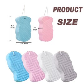 Magic Exfoliating Bath Sponge,Super Soft Exfoliating Bath Sponge, Exfoliating Sponges Super Soft Bath Sponge,3D Super Soft Exfoliating Bath Sponge,Embossing Shower Sponge Exfoliator (4)