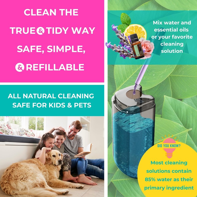 True & Tidy® SPRAY-250 Multi-Surface Spray Mop with Refillable Water