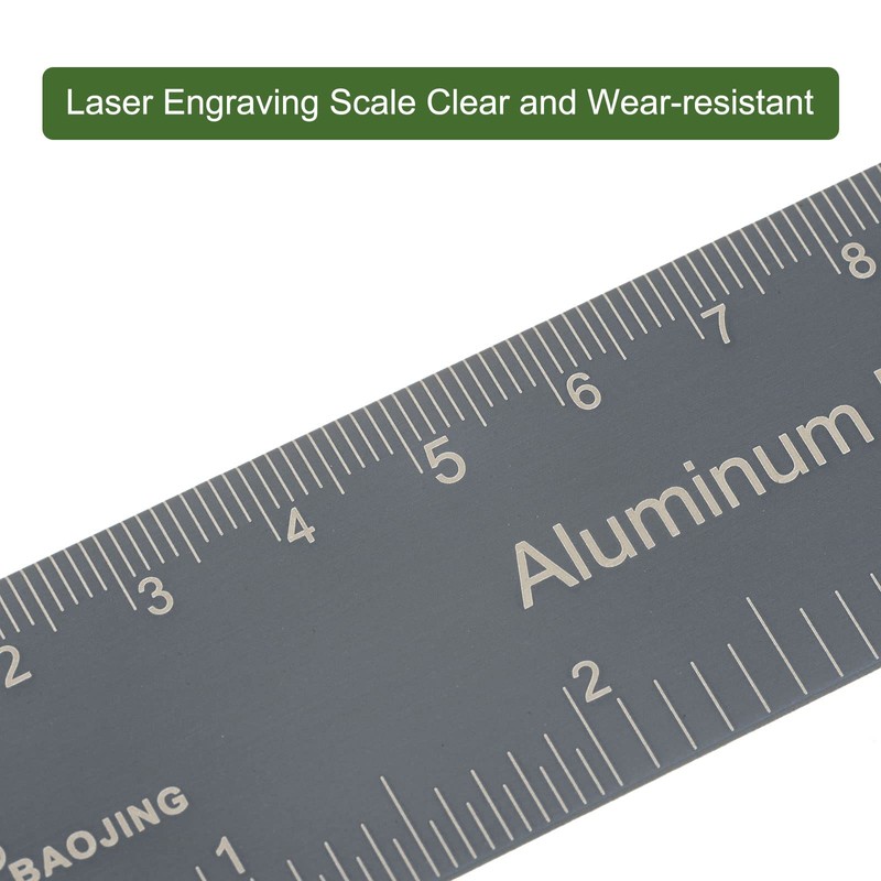 sourcing map Straight Ruler 6 Inch Metric English System Aluminum