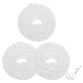 sourcing map 3Pcs 26.24ft Windproof Nylon Clothesline, Portable Washing Line, Adjustable Widen Clothes Drying Rope for Camping Travel Hanger or Home, White