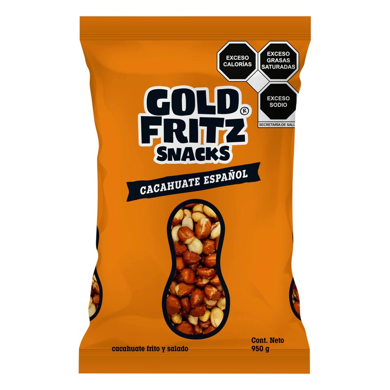Gold Fritz | Cacahuate Español 950 g | Cacahuates Sal