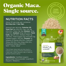 Navitas Organics Maca Powder 16 Ounce Organic Adaptogen for Energy and Vitality