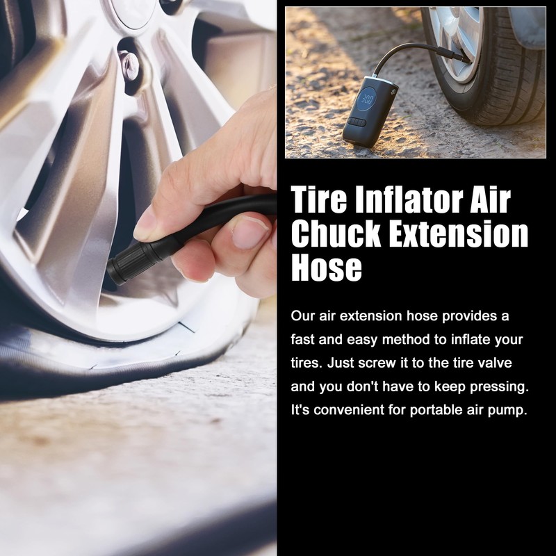 X AUTOHAUX 20" Car Tire Inflator Air Chuck Extend Hose