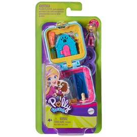 Polly Pocket Pet Center Compact with Removable Doghouse, Surprise Reveals, Photo Customization, Micro Doll with 5 Movable Joints, Great Gift for Ages 4 Years Old & Up