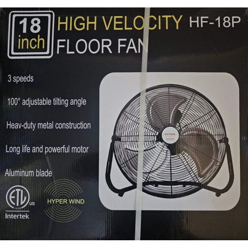 Hyper Wind 18" 3-Speed High Velocity Heavy Duty Metal Industrial