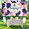 Happy Birthday Banner Navy Rose Gold Birthday Backdrop Background Party