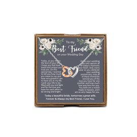 PYOUL Best Friend Gift to Bride, To My Best Friend On Her Wedding Day Necklace, Bride Gift From Maid of Honor, Wedding Gift (Best Friend Today N)