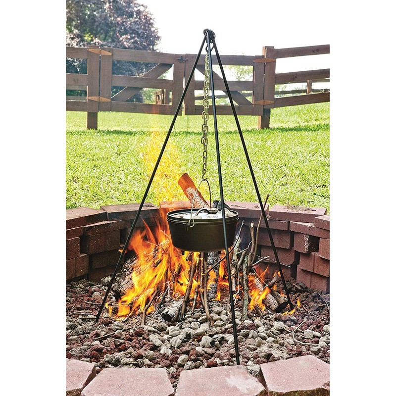 Cuisiland Camping Tripod Campfire Cooking Dutch Oven Tripod Adjustable Grill
