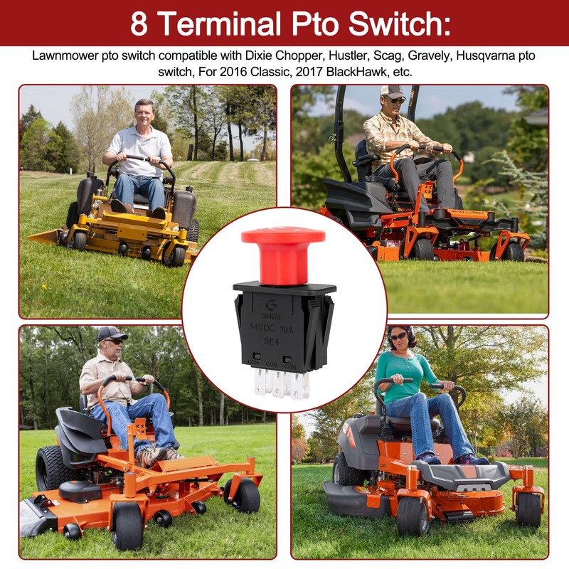 8 Terminals Pto Switch 10 AMP Mower Clutch Switch for