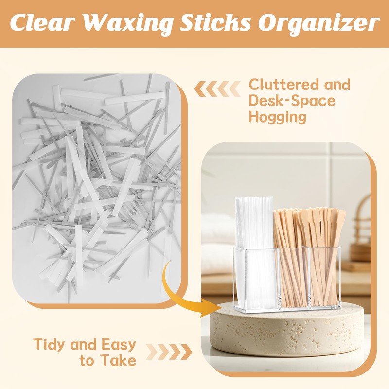 300 Pcs Eyebrow Wax Sticks and Strips Wax Applicator Sticks