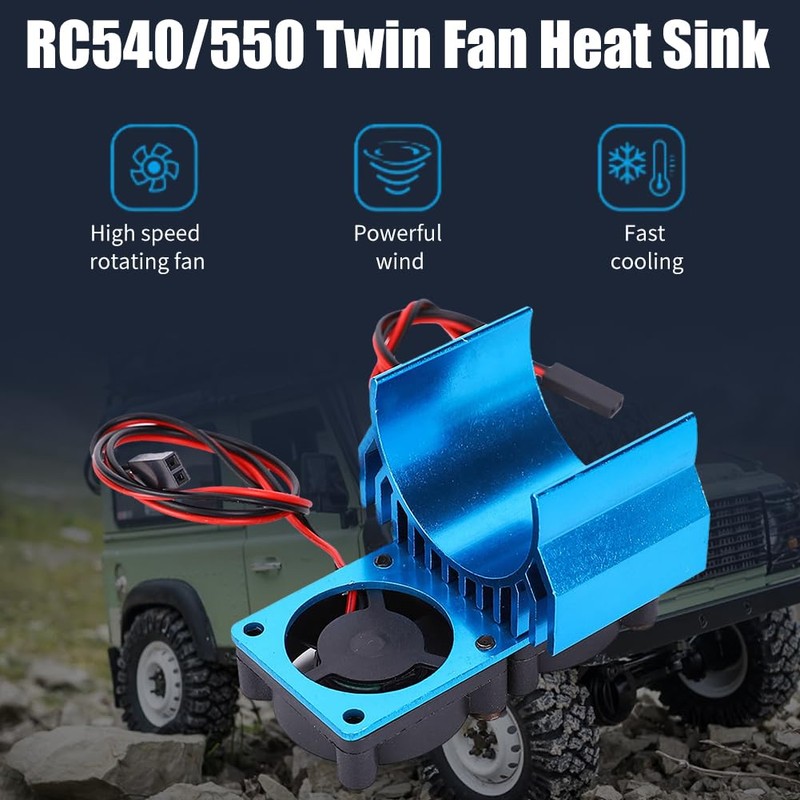 RC Engine Cooler, 540/550 Engine Coupling Cooling Twin Fan Heatsink