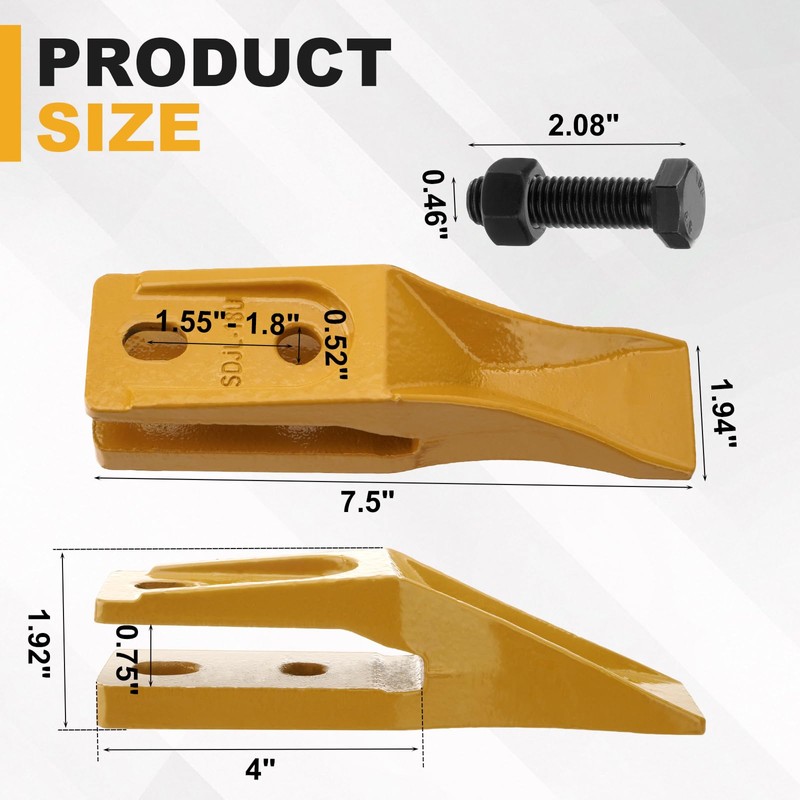 TRUCFUSION Skid Steer Loader Bucket Teeth 6684447, Backhoe Bucket Teeth