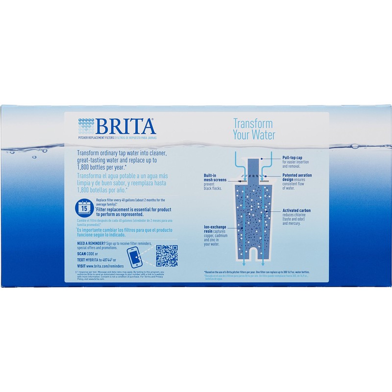Brita Standard Water Filter, Standard Replacement Filters for Pitchers and