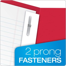 Oxford Two-Pocket Folders w/Fasteners, Red, Letter Size, 25 per Box (57711)