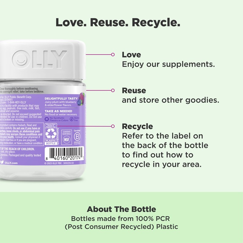 OLLY Keep it Moving Constipation Relief, Rhubarb, Prunes, Amla -