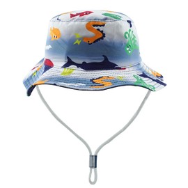 KeepSa 100% Cotton Sun Hat Baby Girls Boys Children Summer Children's Hat Fishing Hat with Wide Brim, Octopus