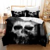 LXTOPN Bed Linen Set Horror Skull Printed Duvet Covers and