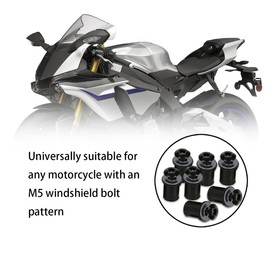 CGEAMDY Pack of 10 Windscreen Nuts, 5 mm Motorcycles Windscreen Screws, Multifunctional Car Accessories, for Motorcycles Windscreens (Black)