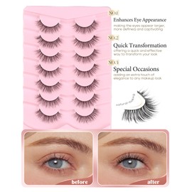 Onlyall Lashes Wispy False Eyelashes Mink Lashes Natural Look Eyelashes Wispy Fake Eyelashes Natural Lashes Fake Eye Lashes 12mm Lashes D23