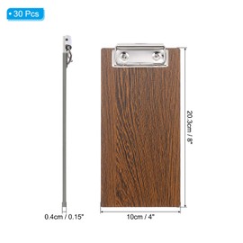 PATIKIL PATIKIL Check Presenters for Restaurants, 30Pcs Mini Clipboard Wood Check Holder Half Page Menu Holder for Restaurant Cafe Waitress Guest Check Server, Brown