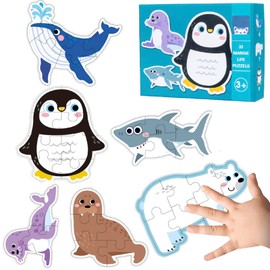 JAYLEN Rompecabezas Aquatic Creatures Rompecabezas de 33 Piezas Montessori Toys Aplicable a niños Mayores de 6 años