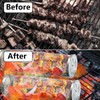 2PCS Rolling Grill Basket, Removable Wooden Handle, 304 Stainless Steel
