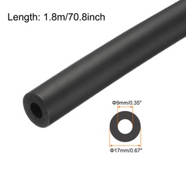 Rebower 3/8" ID Pipe Insulation Tubing Heat Preservation Foam Tube, [for Plumbing Freeze Protection Exercise Handle] - 0.7" OD/6ft/Black(9x17mm)