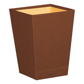 RHODIA 194616C - Copper Waste Paper Bin - 24x24x32 cm - Orange Saddle Stitching - Faux Leather Exterior - Home Office Collection Rhodiarama - Office Organization & Designer Storage