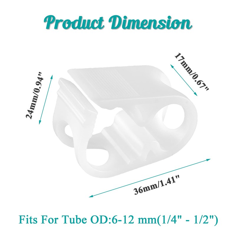 Kyuionty 1/4" - 1/2" Plastic Tubing Clamps Adjustable Tube Clamp,