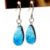 GOLD STONE Haterma Blue Firefly Glass Earrings, Tear-shaped, Drop Titanium,