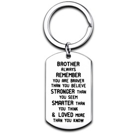 Nimteve Brother Keyring - Inspirational Gifts For Brother - Keychain Birthday Gift, Graduation