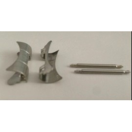 Unbranded 2 x 21mm hollow generic curved end links, 9mm center fits most watch +Springbars