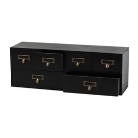 Apothecary Drawers Wooden Storage Box Vintage Wooden Drawers Wood Desktop Organizer Countertop Storage Box Library Card Catalog Cabinet Apothecary Cabinet （BLACK06）