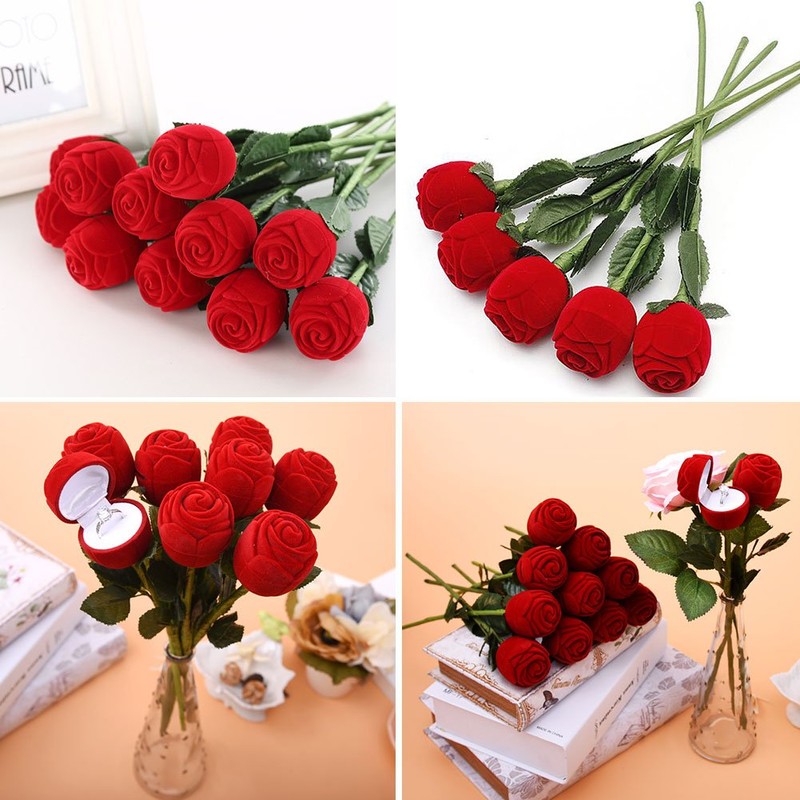 Yosoo ring box rose head with long handle long-handled flower