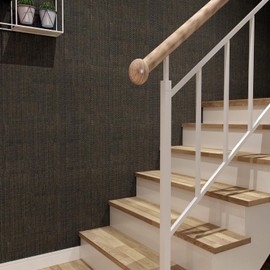 YENHOME 30"X118" Black and Gold Peel and Stick Wallpaper Textured Grasscloth Wallpaper for Bedroom Bathroom Kitchen Cabinets, Grasscloth Contact Paper for Cabinets Walls, Self Adhesive Wall Paper