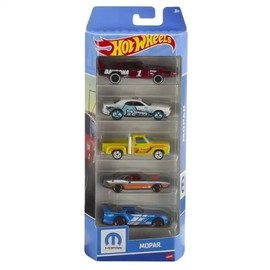 Hot Wheels Mopar 5 Pack, 1:64 Scale, '08 Challenger SRT8, '70 Hemi Challenger, Viper GTS-R, Li'l Red Express Truck, '69 Charger Daytona