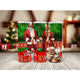 Unbranded Mr & Mrs Claus Christmas Insulated 20oz Skinny Travel Tumbler 2