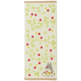 Marushin 1005034700 Ghibli Face Towel, My Neighbor Totoro, Handkerchief, Characters, 100% Cotton, Water Absorbent, Fluffy, Good Barrier, Strawberry