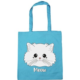 Hippowarehouse Persian cat - meow Tote Shopping Gym Beach Bag 42cm x38cm, 10 litres