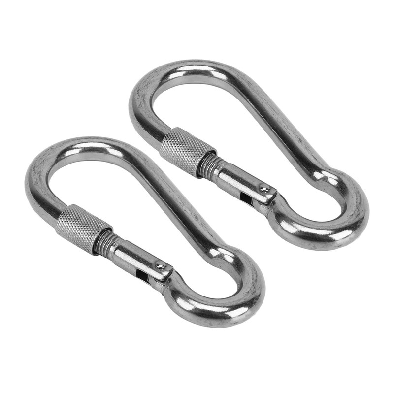 2pcs Stainless Steel Locking Clip Outdoor Camping Locking Buckle for