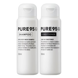 PURE95 Trial Set, Shampoo, Conditioner, 1.7 fl oz (50 ml) each, Beauty Salon Exclusive Product, Vegetable, Amino Acid Shampoo & Hair Milk Palming Japan, Pure 95 (Fully Washable, Scalp Care, Non-Rinsing Treatment, Aging Care, Salon Exclusive), Palming Jap