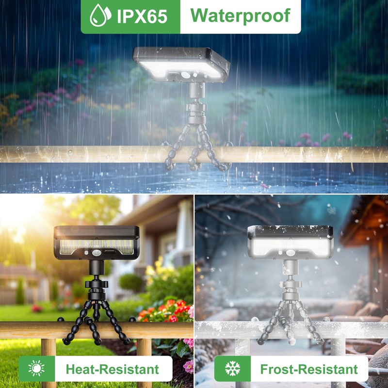 Tryme Solar Lights Outdoor with Motion Sensor, USB & Solar