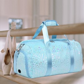 Sleepover Bags for Girls, Soft Plush Dance Duffle Bag with Wet & Shoe Compartments for Girls, Water Resistant Ballet Sport Travel Gym Bag Overnight Sleepover Bags for Girls Boys