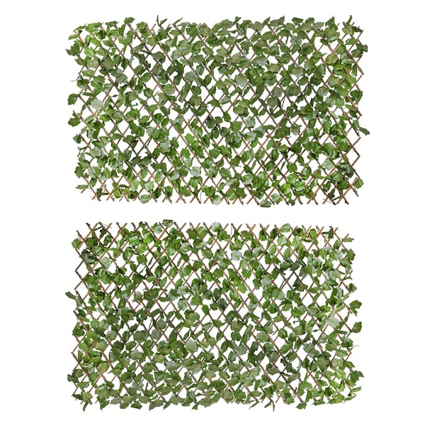 Verseo Faux Ivy Greenery Yard Decoration, Ivy Hedge Privacy Screen, Expandable (2 Pieces)