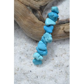 Blue Magnesite Turquenite Stone French Barrette Hair Clip