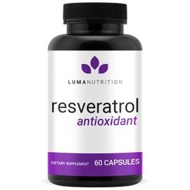 Luma Nutrition High Purity Resveratrol Supplement - 98% Trans-Resveratrol - Antioxidant - Resveratrol Capsules - Vegan & Gluten-Free - 60 Capsules