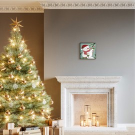 Stupell Industries Candy Cane Snowman Peppermint Winter Ornaments, Designed by Victoria Barnes Black Framed Wall Art, 12 x 12, Green